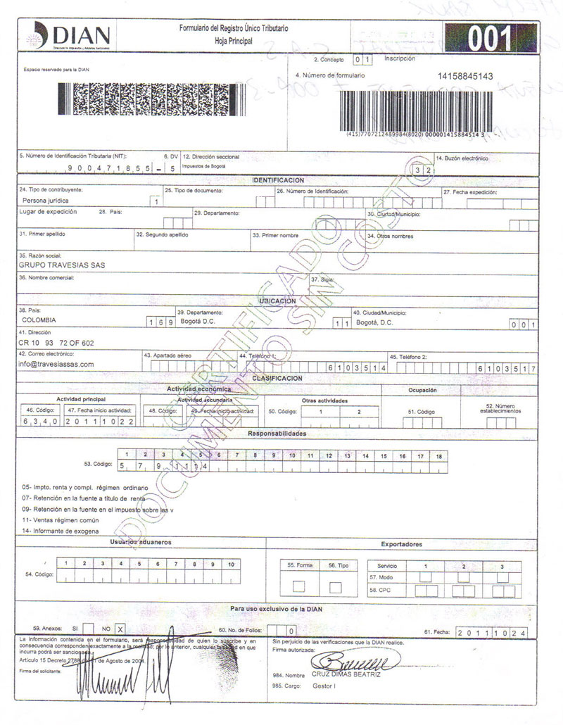 RegistroUnicoTributario RUT